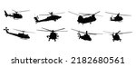 A set of Helicopter vector silhouette 