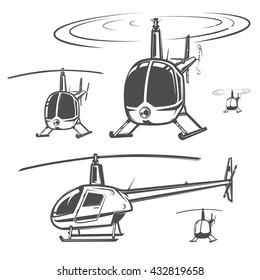 Set of helicopter,helicopter design,helicopter vector.