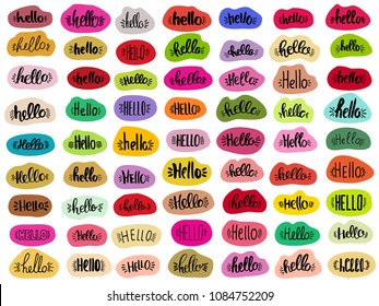 set of hello lettering