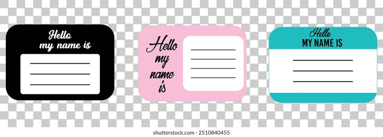 conjunto de hello my name is , sticker .Graffiti tag background eps 10.