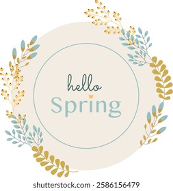 Set of "Hello Spring" text compositions with cute birds, bees, and butterflies in pastel colors. Perfect for seasonal designs, greeting cards, invitations, posters, and digital projects.