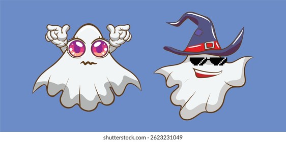 Set Helloweem Icons Charakter, Witch, Pempkin and Ghost