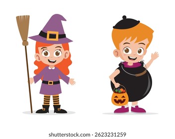 Set Helloweem Icons Charakter, Witch, Pempkin and Ghost
