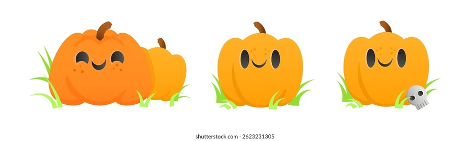 Set Helloweem Icons Charakter, Witch, Pempkin and Ghost