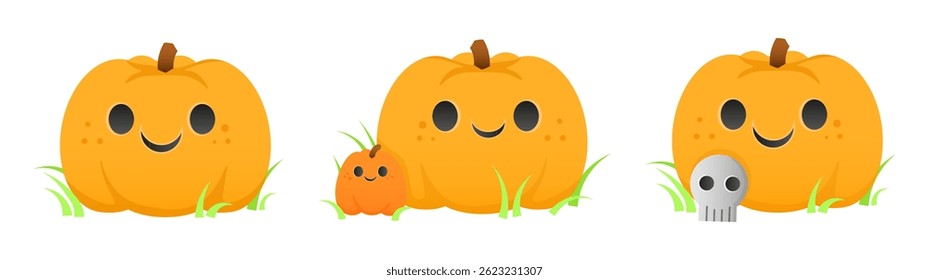 Set Helloweem Icons Charakter, Witch, Pempkin and Ghost