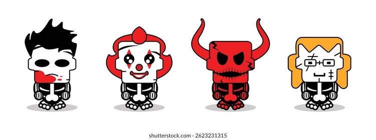 Set Helloweem Icons Charakter, Witch, Pempkin and Ghost
