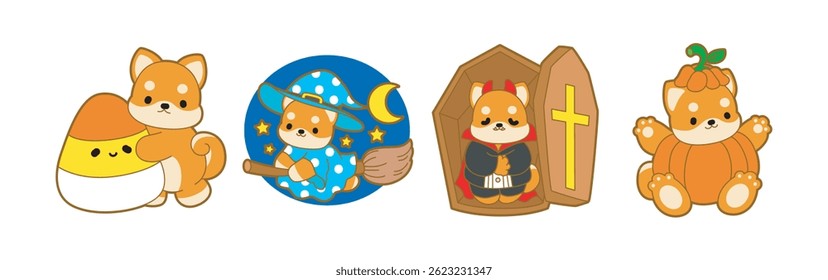 Set Helloweem Icons Charakter, Witch, Pempkin and Ghost