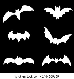 
Set of helloween bats on a one-color background. Pen. Vector.
