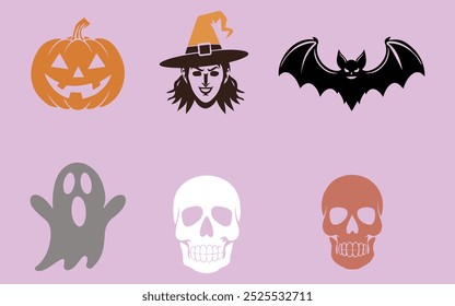 um conjunto de ícones de celebração do dia de hellowen
