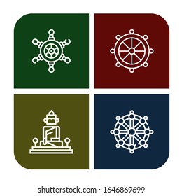 Set of helm icons. Such as Helm, Great buddha of thailand , helm icons