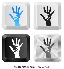 Set of Help Buttons. Illustration on white