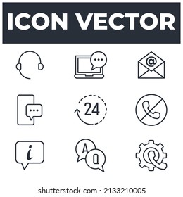 set of Help and support elements symbol template for graphic and web design collection logo vector illustration