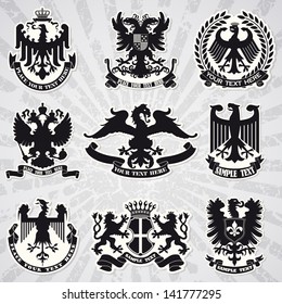 Set of heraldic coats of arms