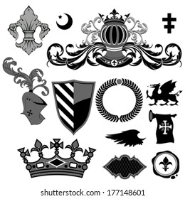 Set Of Heraldic Elements