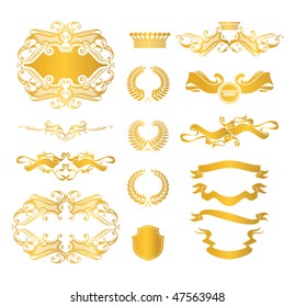 Set of heraldic elements