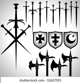 set of heraldic elements