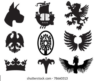Set of heraldic elements useful for combining