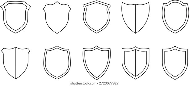 Conjunto de esquemas de escudo heráldico y marcos del escudo de armas