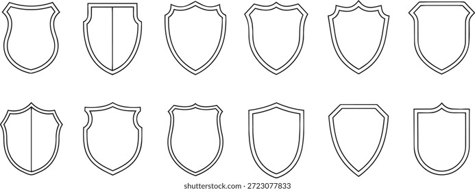 Conjunto de esquemas de escudo heráldico y marcos del escudo de armas