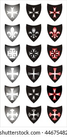 Set of heraldic symbols. Different concepts.