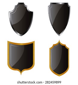 Set of heraldry shields on a white background. Vector illustration
