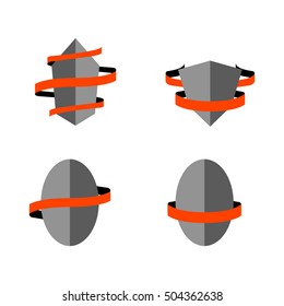 Set of heraldry shields with ribbons, Vector illustration
