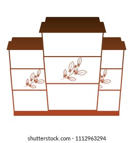 set herbs tea cups in plastic containers
