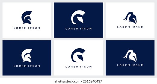 Set of hero head logo design