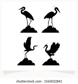 Set of Heron Logo Design Template