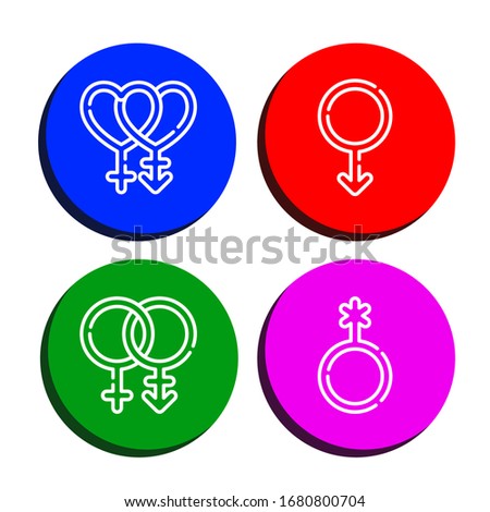 Set of heterosexual icons. Such as Bisexual, Male, Genderqueer , heterosexual icons