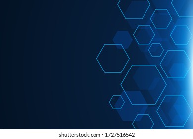 Set of hexagon cells .  structure of chemistry. Abstract background . Digital futuristic minimalism.  vector illustration
