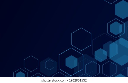 Conjunto de células hexagonales.  estructura química. Antecedentes abstractos. El minimalismo futurista digital.  ilustración vectorial