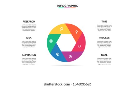 set hexagon color Infographic stack chart design with icons and options or steps. Infographics for business concept. Can be used for presentations banner, workflow layout, process diagram, flow chart 