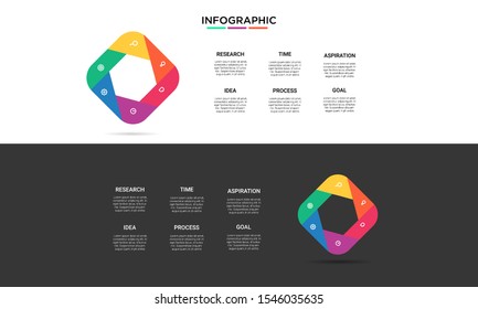set hexagon color Infographic stack chart design with icons and options or steps. Infographics for business concept. Can be used for presentations banner, workflow layout, process diagram, flow chart 