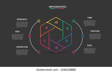 set hexagon color Infographic stack chart design with icons and options or steps. Infographics for business concept. Can be used for presentations banner, workflow layout, process diagram, flow chart 