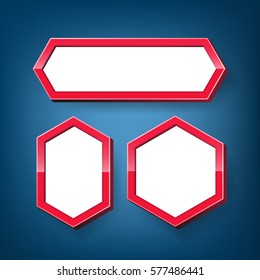 Set of hexagon frame design. Vector illustration.