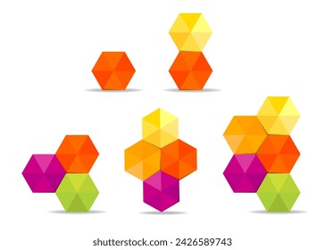 set of hexagon graphic resource element