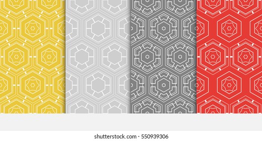 set of hexagon ornament. beautiful geometric pattern. vector illustration. for design wallpaper, web page, banner, flyer.