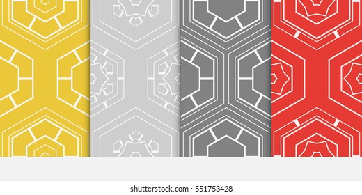 set of hexagon ornament. beautiful geometric pattern. vector illustration. for design wallpaper, web page, banner, flyer.