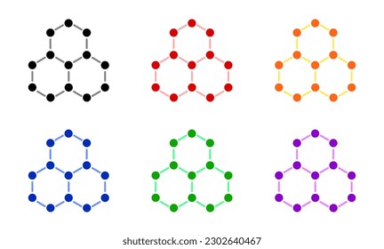 Set of hexagon shaped bullet points.