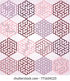 Set of hexagonal maze