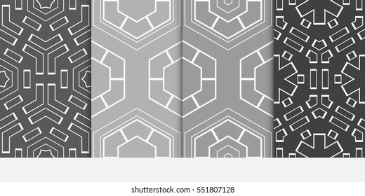 set of hexagonal pattern. grey color background. vector. for design, banner, presentation
