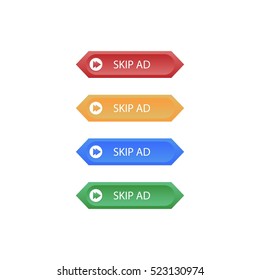 Set of Hexagonal Skip Ad Button