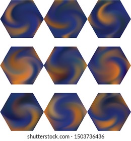 Set of hexagonal smooth colorful backgrounds. Trendy soft color polygon. Original, natural, easy editable backdrops. Blue elegant and effective, smooth blurred modern gradient covers.