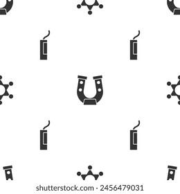 Establecer Hexagram sheriff, herradura y bomba de dinamita en un patrón sin fisuras. Vector