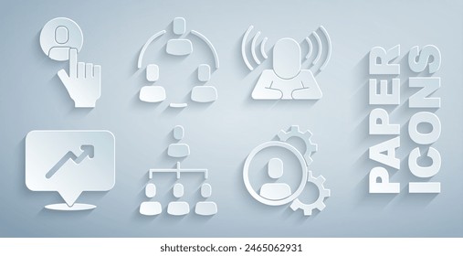 Set Hierarchy organogram chart, Head hunting, Graph, schedule,, Project team base and  icon. Vector