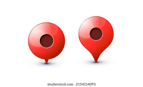 Set high detailed map pointers. Map markers with most popular modern shapes. Vector map pin icons