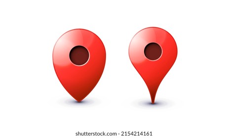 Set high detailed map pointers. Map markers with most popular modern shapes. Vector map pin icons