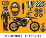 Set of high detailed motocross racing element