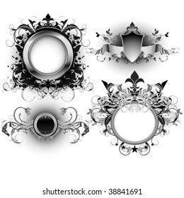set of high detailed ornate frames